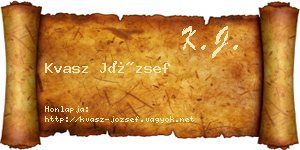 Kvasz József névjegykártya